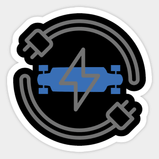 e-skate blue board Sticker